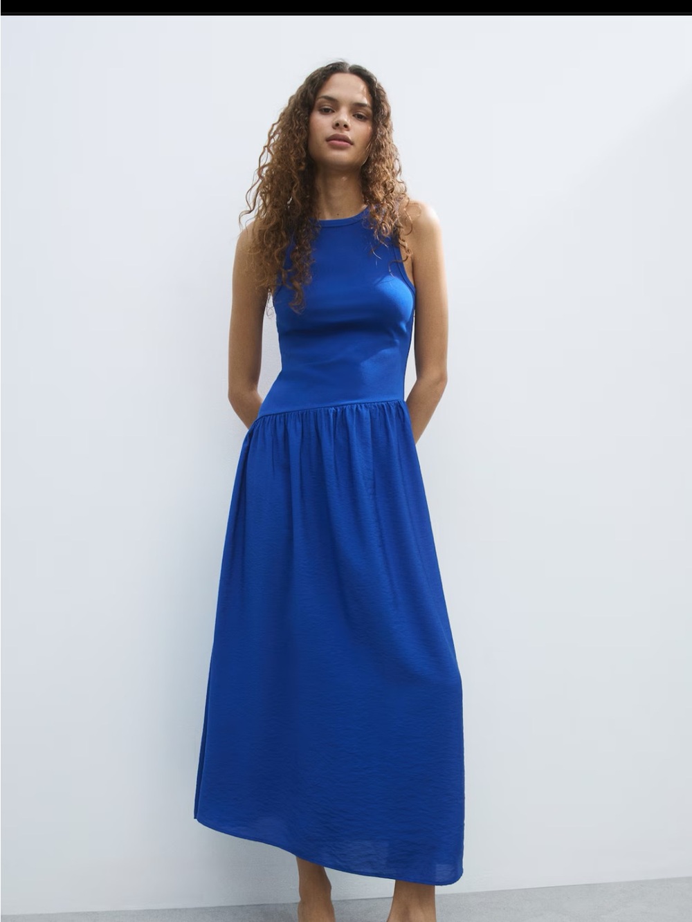 H&M Cobalt Blue Sleeveless Maxi Dress